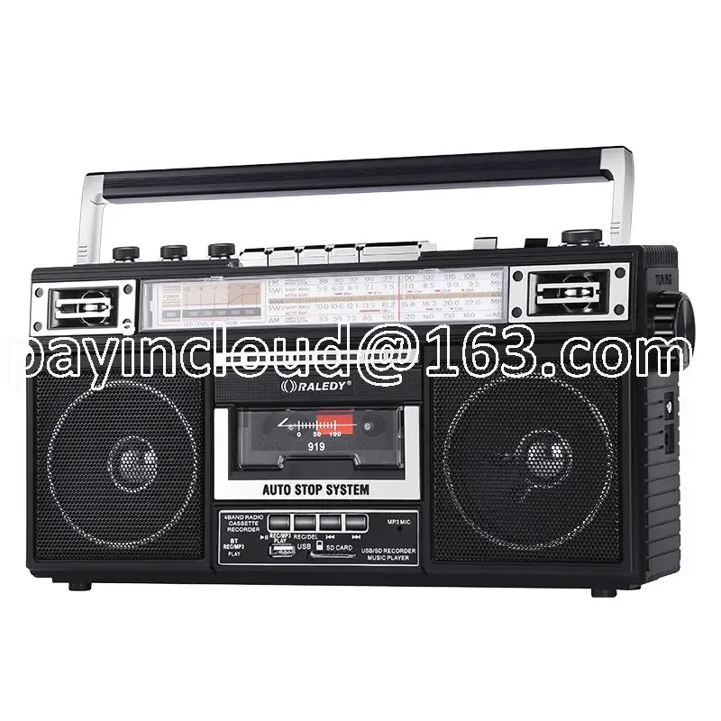 

New Retro Four-Band Recorder Tape Machine Recording Radio Usb Sd with Bluetooth Transcription Function