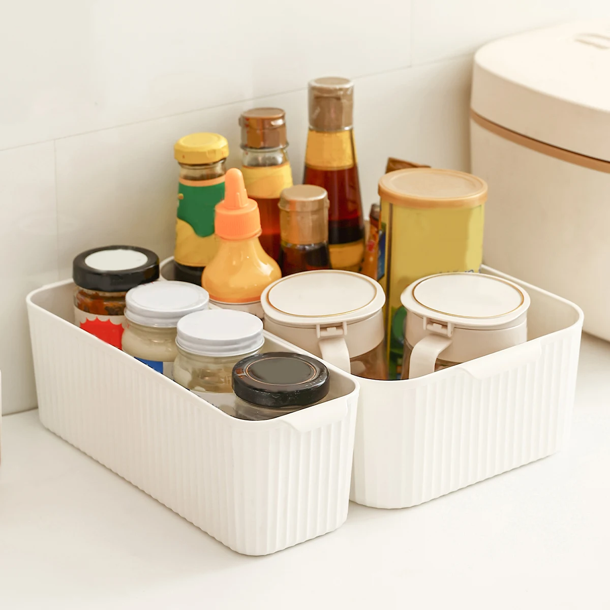 Cabinet Plastic Storage Box Kitchen Organizer Cupboard Desktop Storage Basket Seasoning Bottle Snack Case storage box,kitchen storage box,food storage container,food storage box