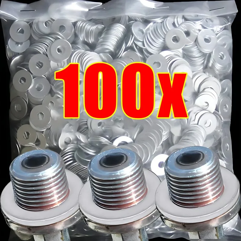 14mm Aluminum Oil Drain Plug Crush Washer Set Non-Slip For Lasting Sealing Car Exterior Accessories For Oil Change oil drain plug gasket,sealing washers,oil drain plug seal washer