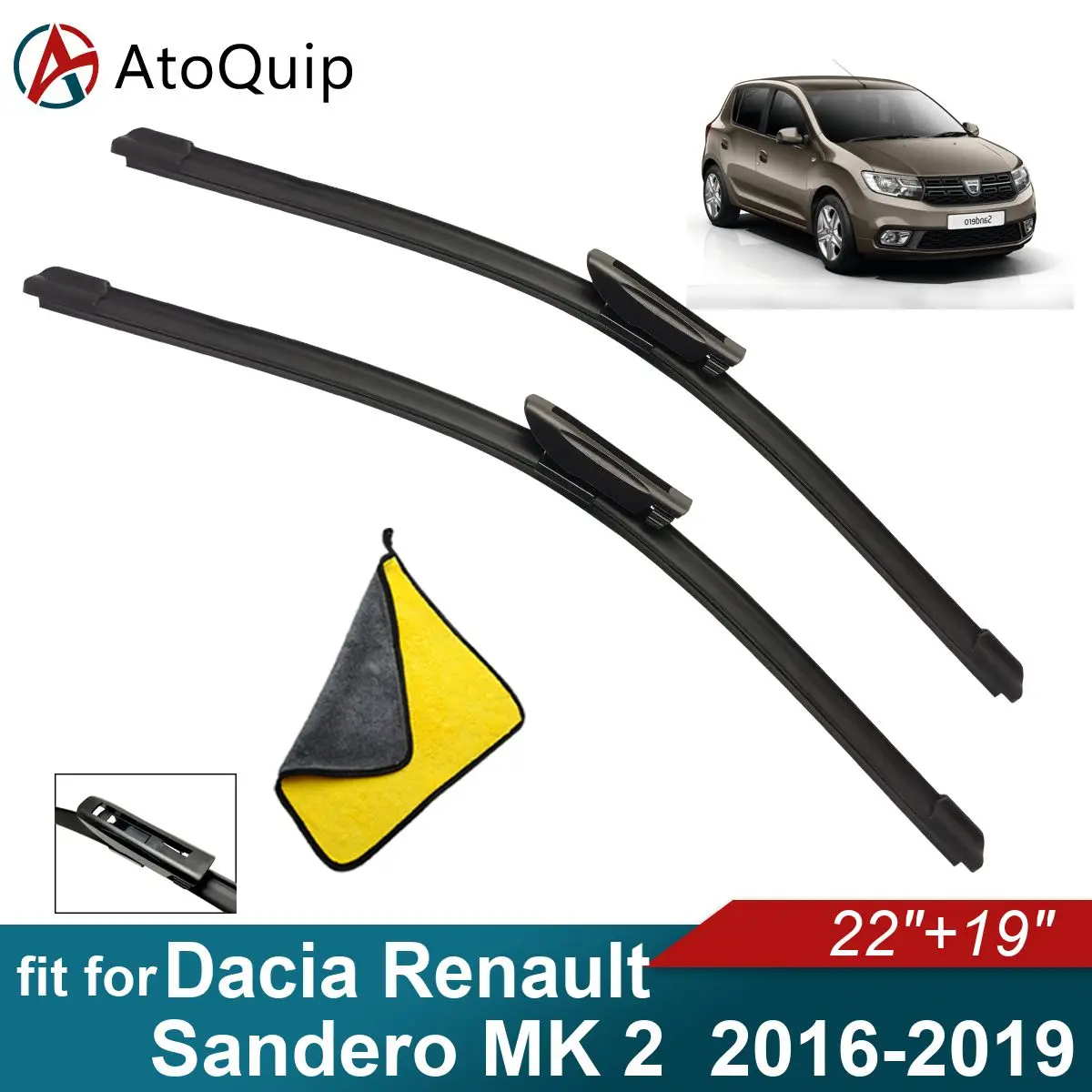 

Car Windshield Wiper Blades Fit For Dacia Renault Sandero MK 2 Wiper Blades Soft Rubber Auto Front Windscreen