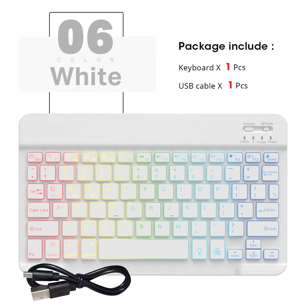 Compact 10-Inch Backlit Wireless Keyboard and Mouse Set for Tablets and Smartphones