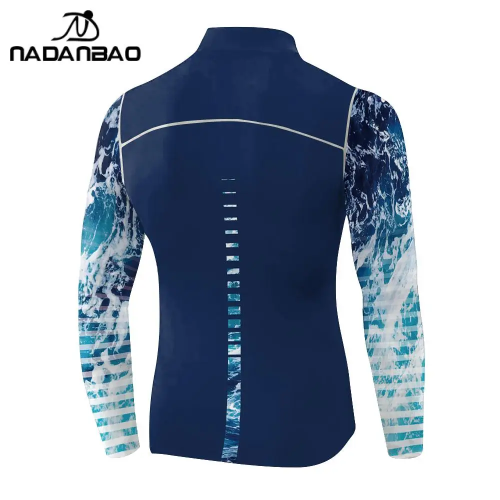 Nadanbao Men Swim Surfing T-shirt Long Sleeves Outdoor Sport T Shirt Surfing Beachwear Upf 50+ Uv Protection Sunscreen Sweatshir rash guard