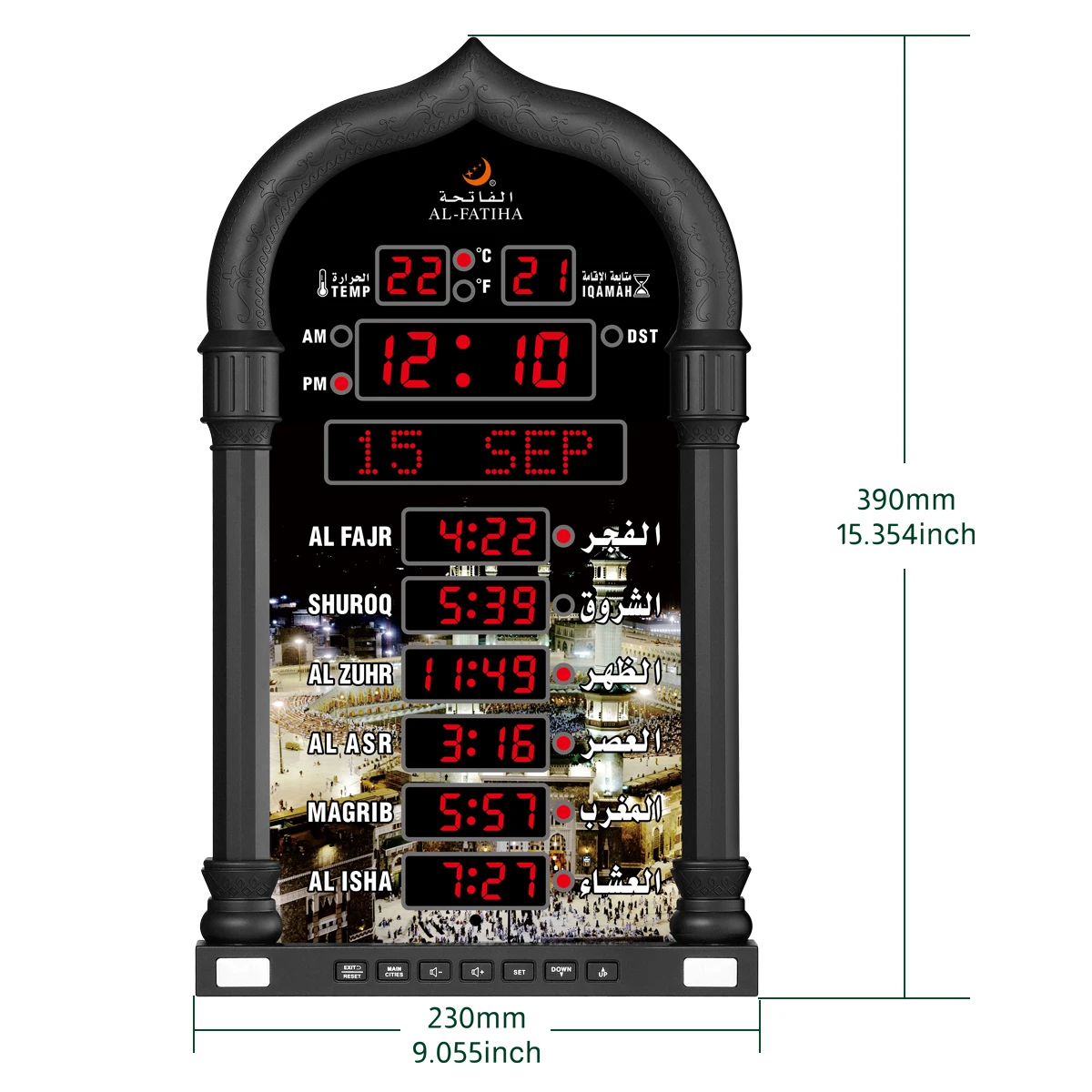 Azan Wall Clock Muslim Islamic Islam stylish Prayer Reminder Alarm Mosque Wall Clock Prayer Time Hijri Digital LED Azan