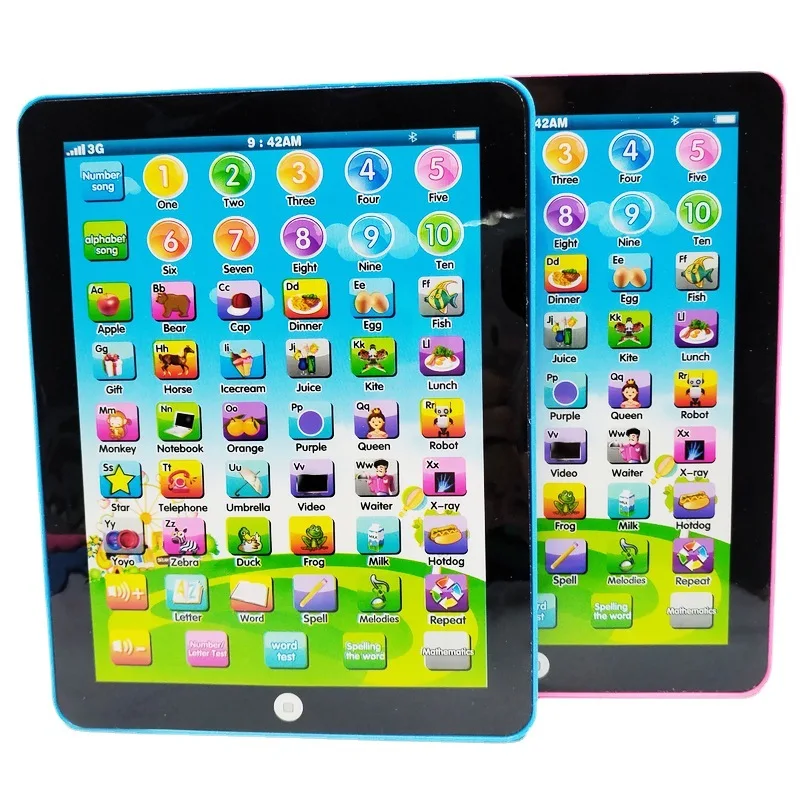 Mini English Tablet Learning Machine Toddler Intelligent Early Education Pad Words Numbers Alphabets Musical Sound Effects Toys 3