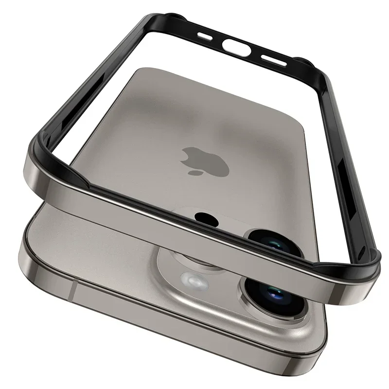 Enhanced Shockproof Metal Bumper Case with Silicone Frame and Alloy Design