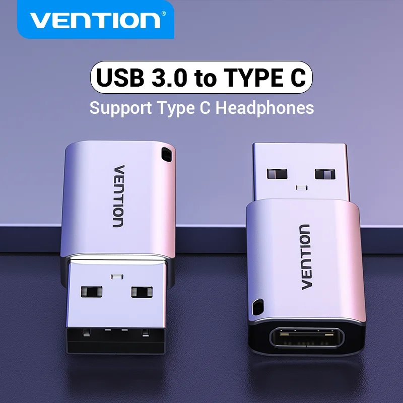 Usb to type c adapter,type c adapter Vention USB C Adapter USB 3.0 2.0 Male to Type C Female Converter cable for Laptop Samsung S20 Xiaomi 10 Earphone Adapter