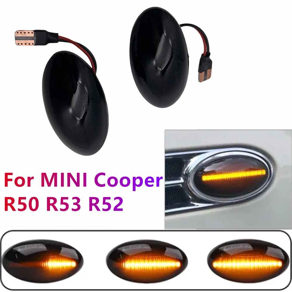 2PCS LED Dynamic Side Marker Turn Signal Light Flowing Water Repeater ...