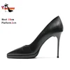 Classic Women Shoes 2024 New Spring And Autumn 10CM Fashion Pointed Toe High Heels 2CM Platform Black Suede Pumps Female Zapatos 6