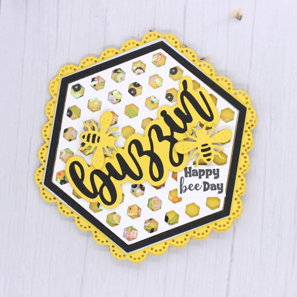 KSCRAFT 벌집 셰이커 미니 앨범 금속 절단 다이 스텐실 DIY 스크랩북 장식 엠보싱 DIY 종이 카드