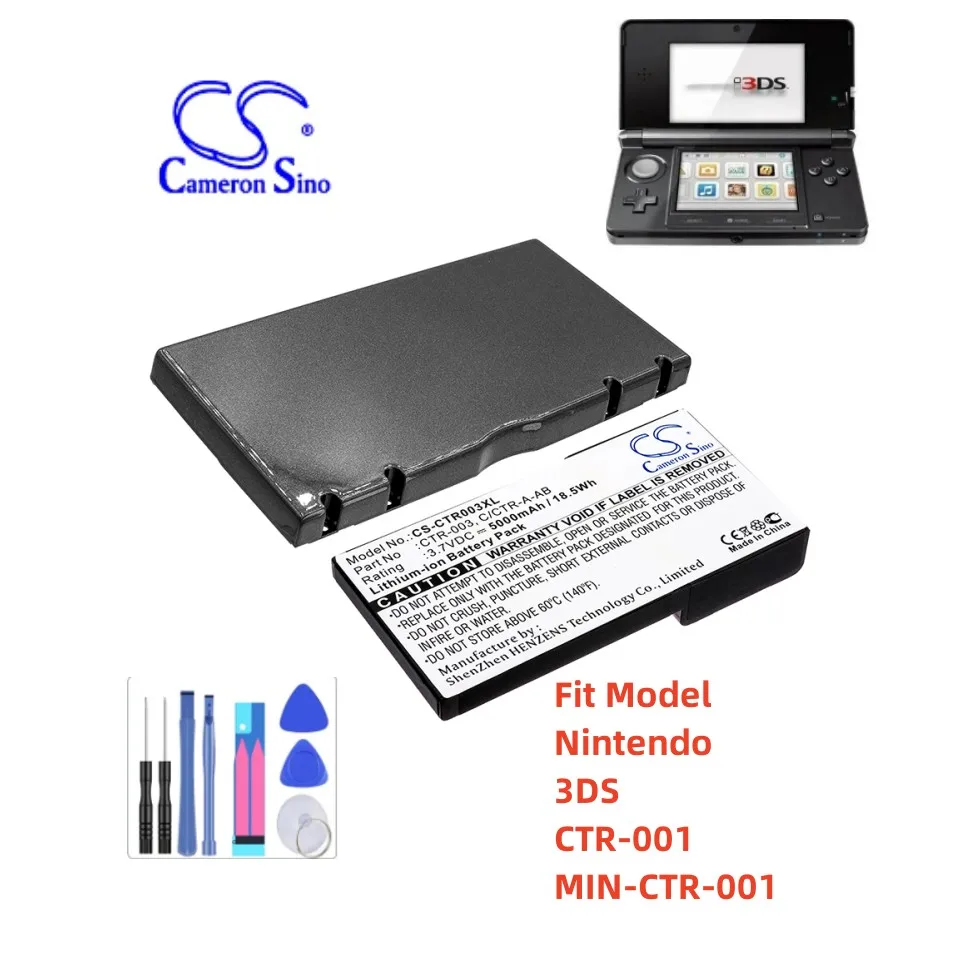 

Game Console Battery For Nintendo C/CTR-A-AB CTR-003 3DS CTR-001 MIN-CTR-001 Capacity 5000mAh / 18.50Wh Type Li-ion 3.70V