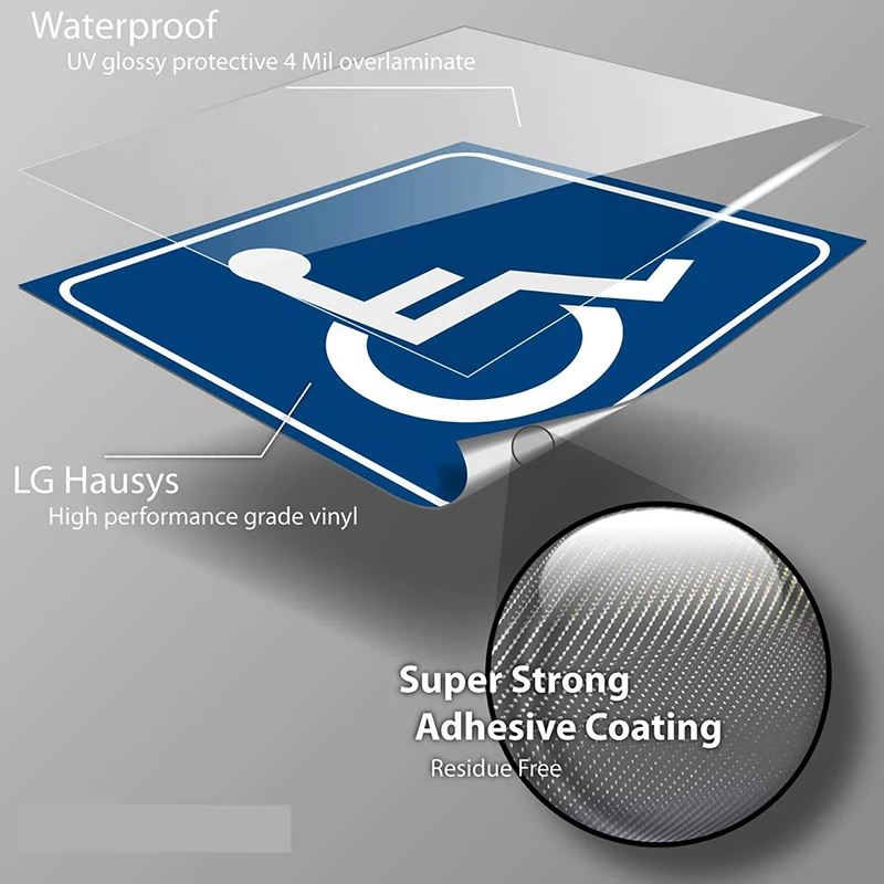 2PC 3in Disabled Sign Disability Mobility Parking Car Sticker PVC Decal for Auto Home Hospital Public Areas equipment 6