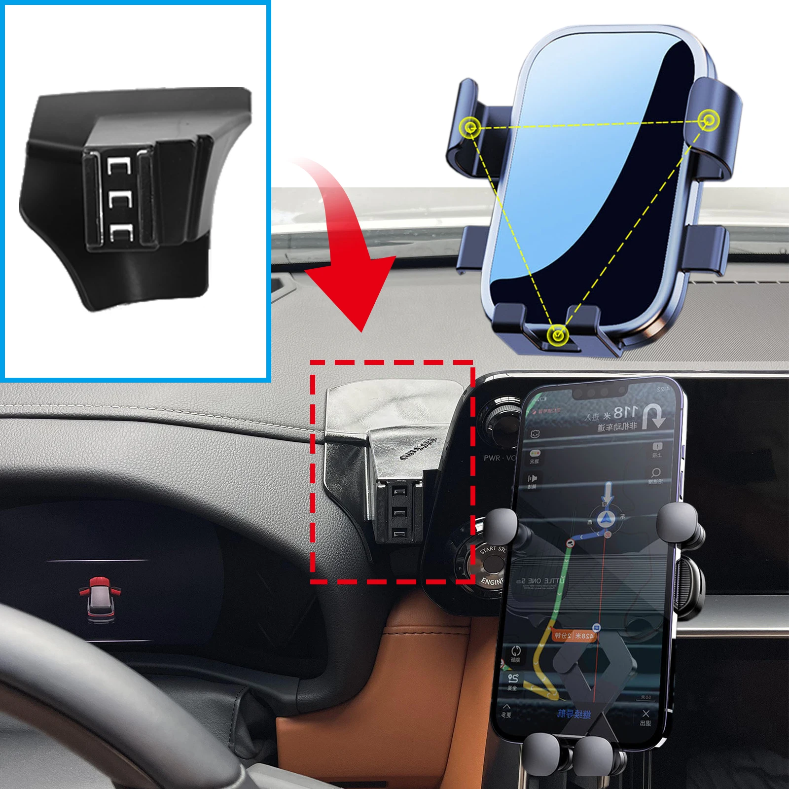 Car Mobile Phone Holder for Lexus LX 600 LX600 LX700 LX700H F SPORT GPS Bracket Navigation Stand Auto Accessories