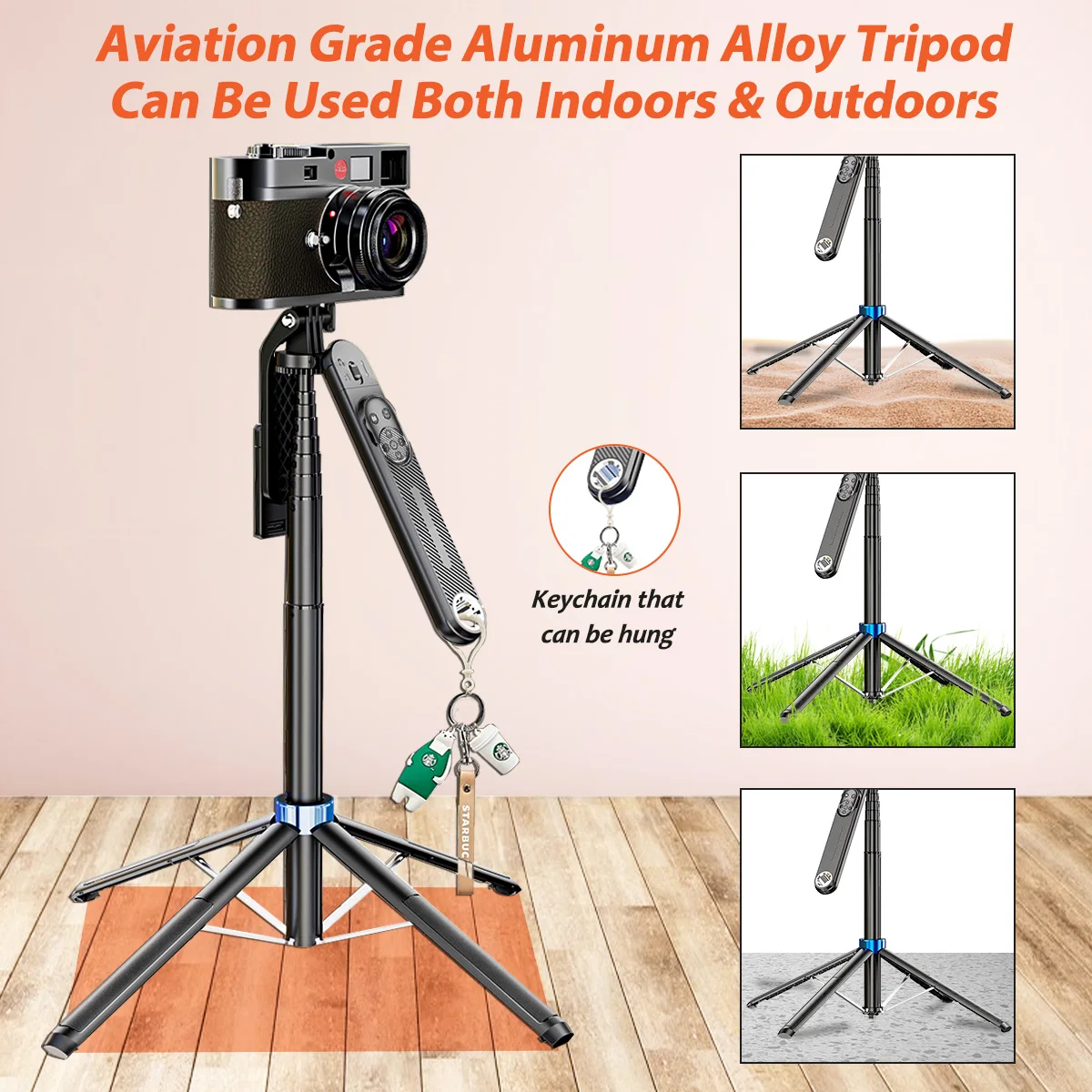 1.8M Selfie Stick Tripad Bluetooth Extendable Four Legged 360 Rotation Selfie Sticks Phone Holder for Travel Live Streaming