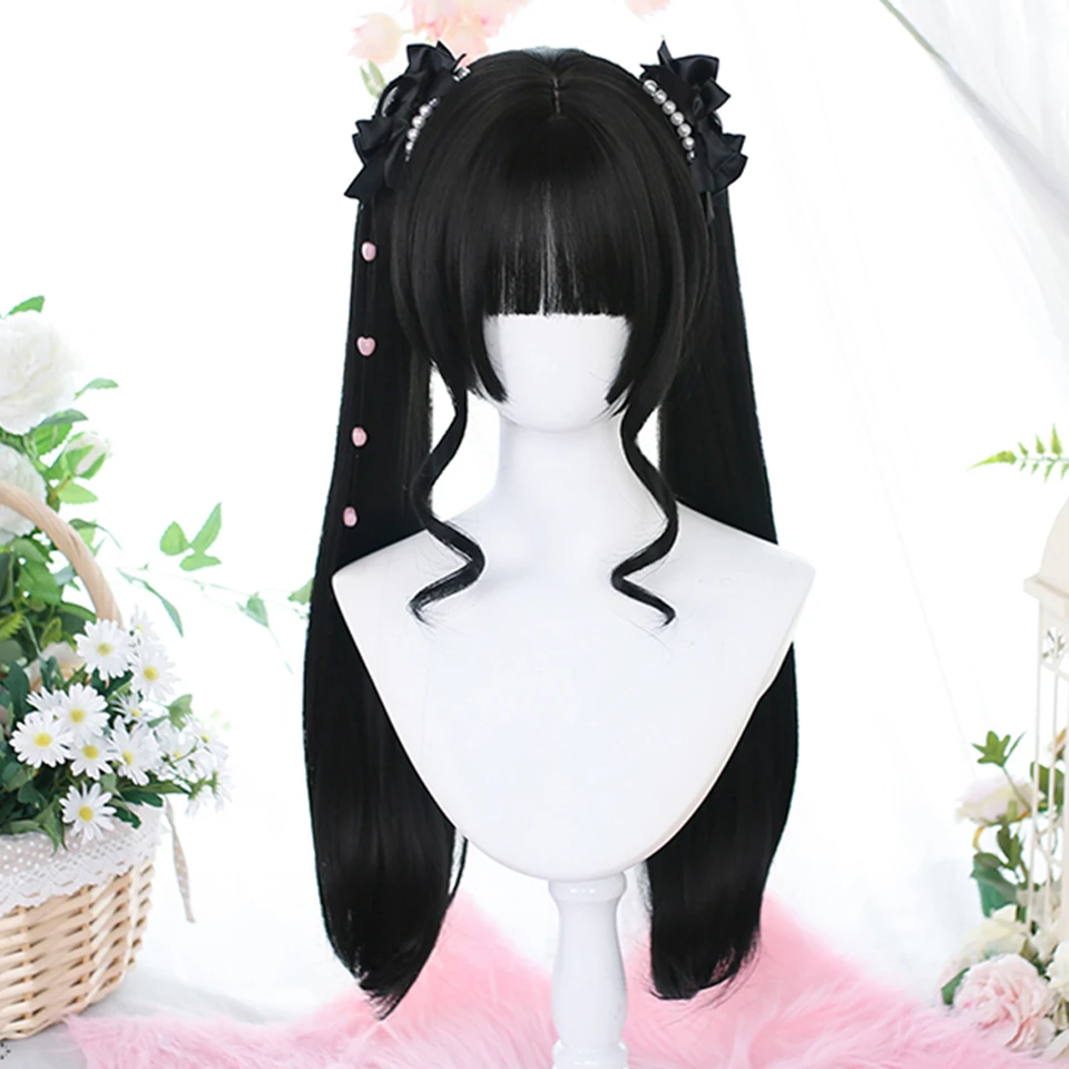 Synthetic Curly Ponytail Wig with Bangs for Women