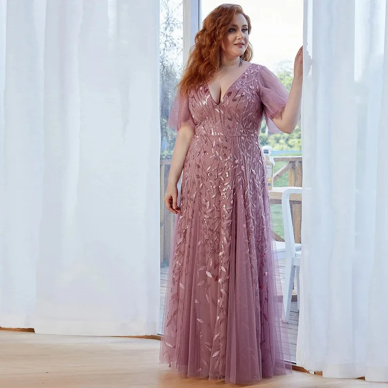 ICCLEK Gala Dresses Woman Formal Occasion Dresses Vestidos De Festa Plus Size Fat Fancy Women\'s Bright Dress