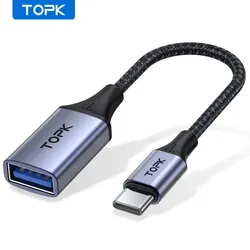 TOPK USB C to USB A Dapter OTG Cable Type C Male to USB 3.0 2.0 Female Cable for MacBook Pro Samsung Type C Adapter