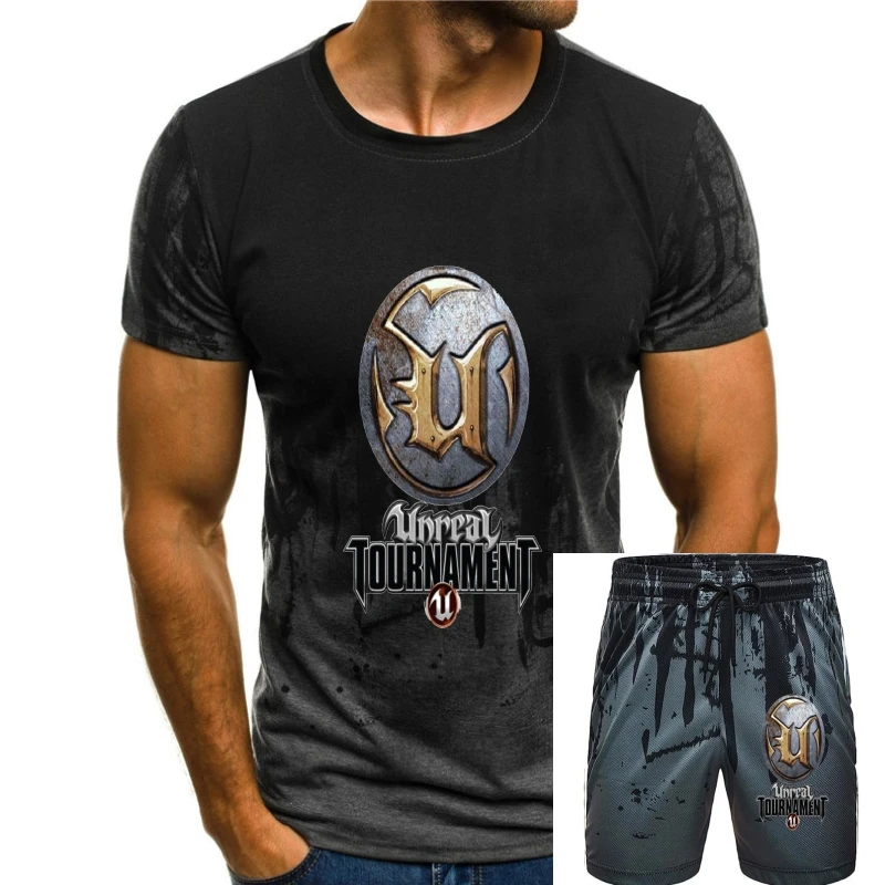 

Мужская белая спортивная футболка Unreal Tournament