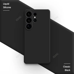 Liquid Silicone Soft Square Phone Case with Camera Protection - Solid Color Couples Cover - Galaxy S26+ (Classic Black)