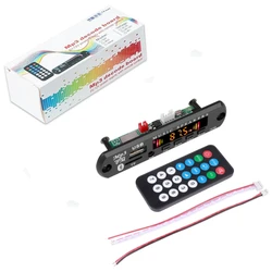Wireless Bluetooth Car Audio Decoder Board with USB Recording and FM Radio - Handsfree Music Player with AUX Port (Color Screen add Box)