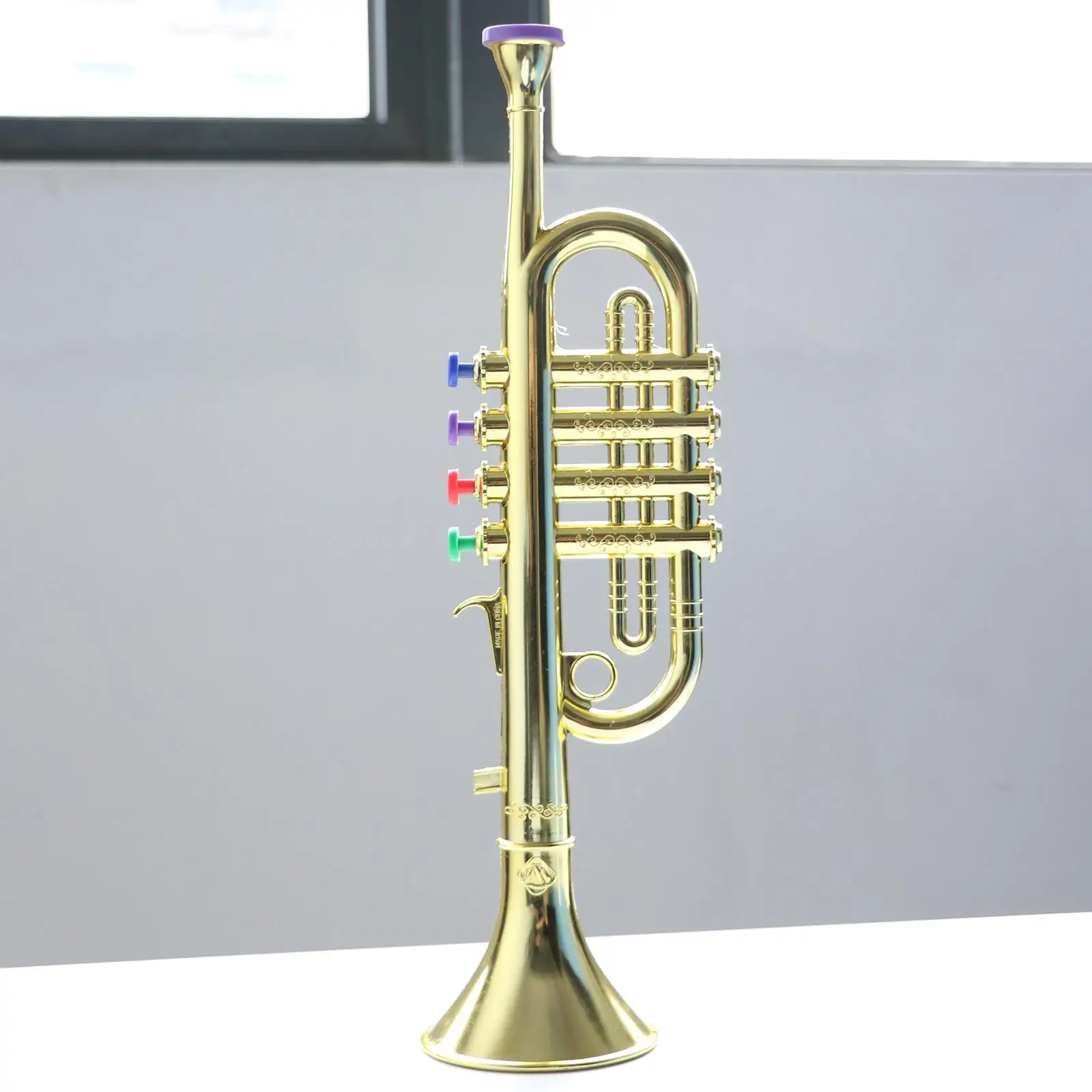 Trumpet Instrument Plastic Trumpet Wind Instrument for Children With 3 Colored Keys
