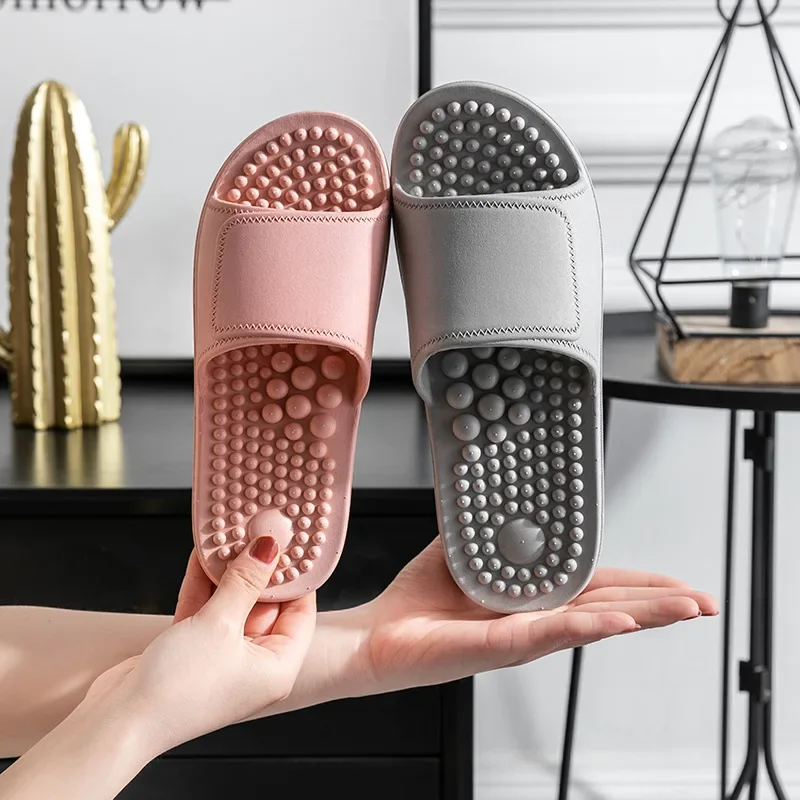 Unisex Acupressure Slippers - Summer Cloud Foam Indoor Slides with Non-Slip Sole, Breathable Massage Sandals for Bathroom/Shower
