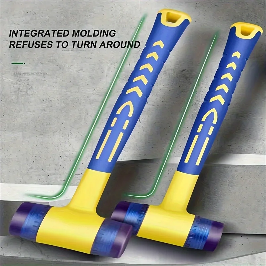 Rubber Hammer 25/35/45mm Double Head Multifunctional Double Face Soft Touch Hammer Plastic Coated Grip DIY Hand Tool rubber hammer