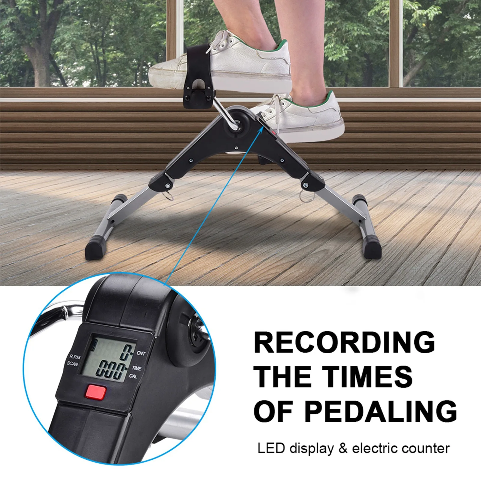 Foldable Indoor Cycling Trainer for Leg Workouts and Fitness Exercise