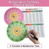 Montessori 1-12 Multiplication Table Cards, Multiplication Turntable Training Game, Self-check Math Facts Learning Aids for Kids 1