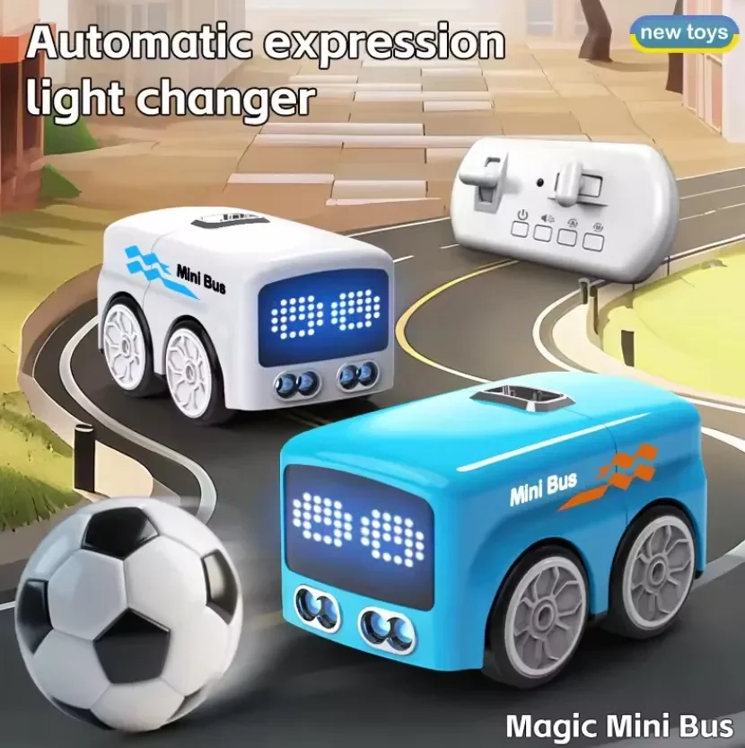Mini RC Bus Con Control Por Gestos Y Mando – Coche Teledirigido Con Luces LED, Evita Obstáculos, Modo Seguidor, Para Jugar En Mesa O Suelo, Regalo Ideal Para Niños