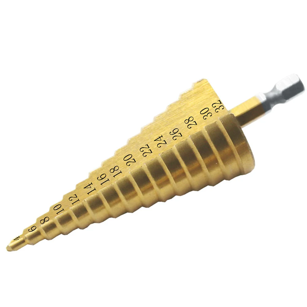

4-32mm steel plate hole saw hexagonal handle/triangular handle high speed steel nitrided spiral pagoda drill bit metric step dri