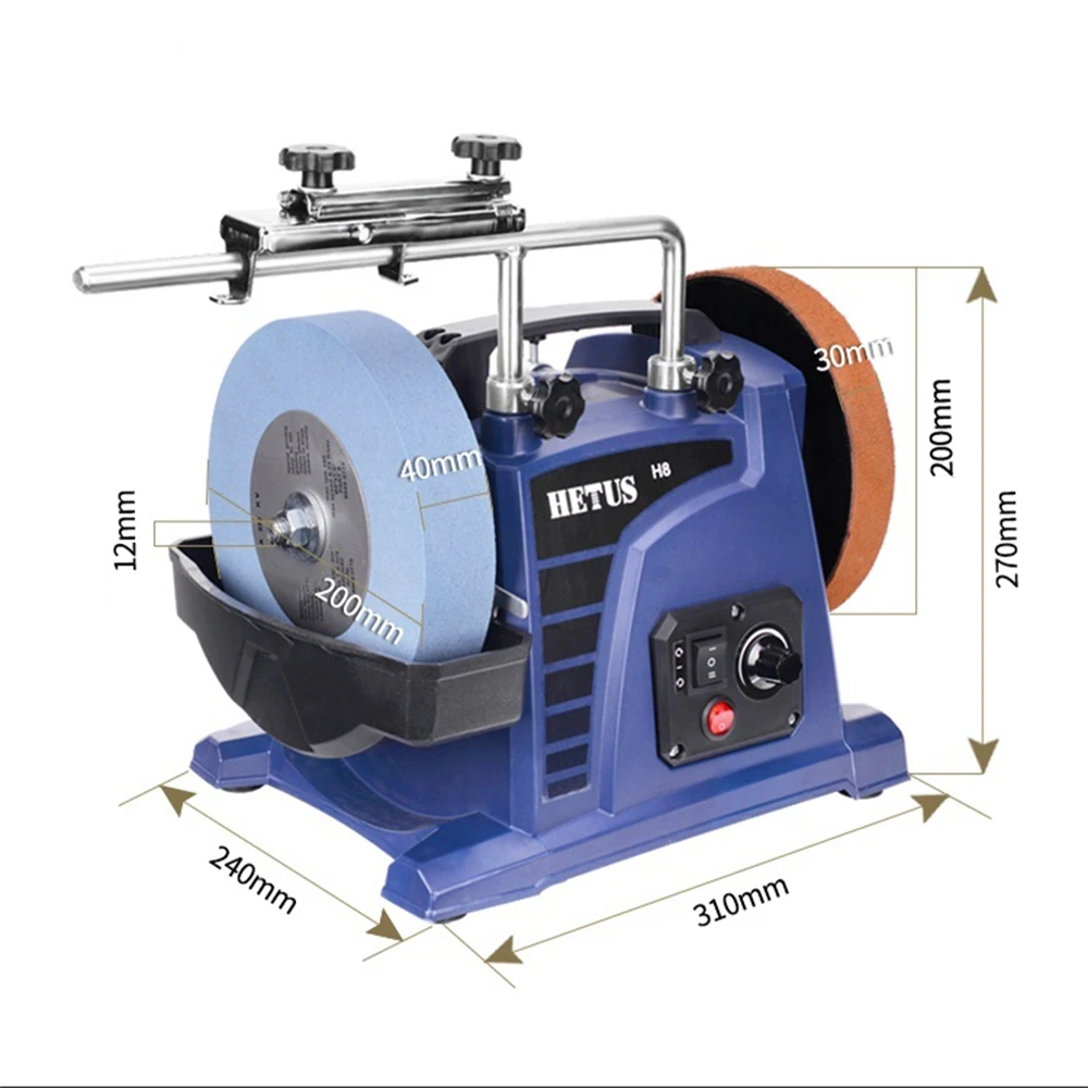 Electric Water Grinder 220V Benchtop Wheel Polisher Low-Speed Water-Cooled Knife Sharpener Household Knife Sharpening Stone