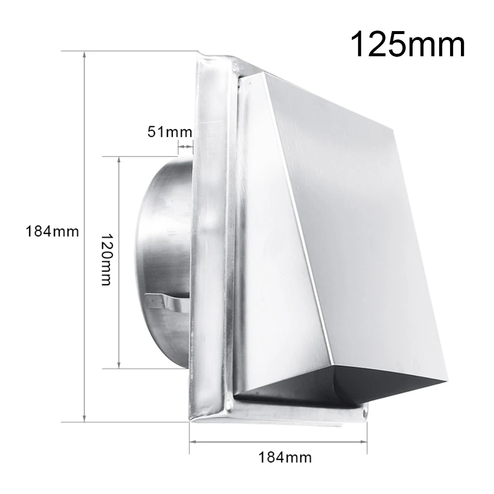 

Stainless Steel Air Outlet Wall Ceiling Air Vent 125 150mm 304 Steel Ducting Ventilation Exhaust Grille High Quality