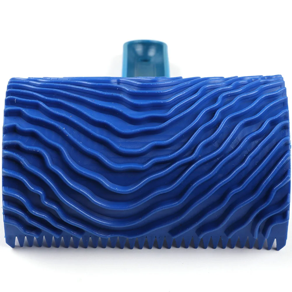 

Art Blue Painting Roller Tool Home Wood Pattern Durable Graining Wall DIY Imitation Decoration Empaistic Brush Rubber Handle