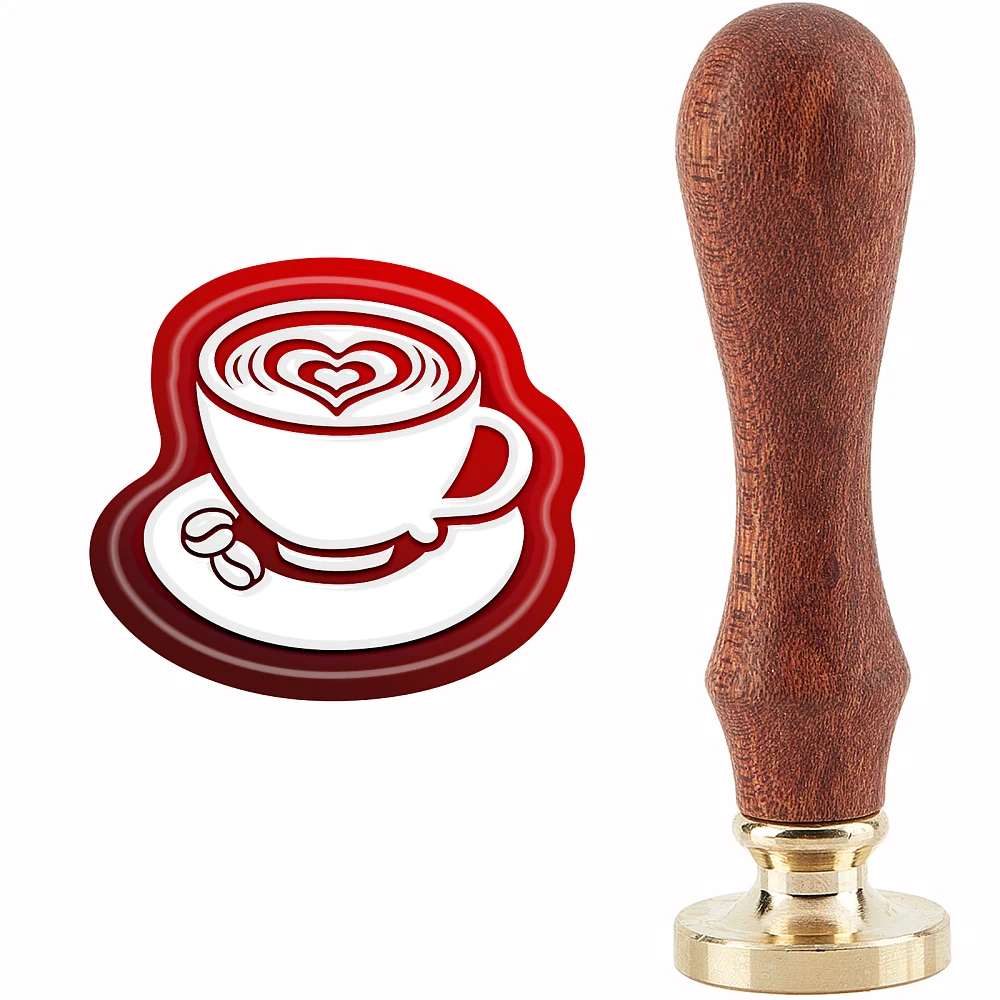 

1PC Wax Seal Envelope Gift Seal with Yellow Sandalwood Coffee Pattern 89~90mm