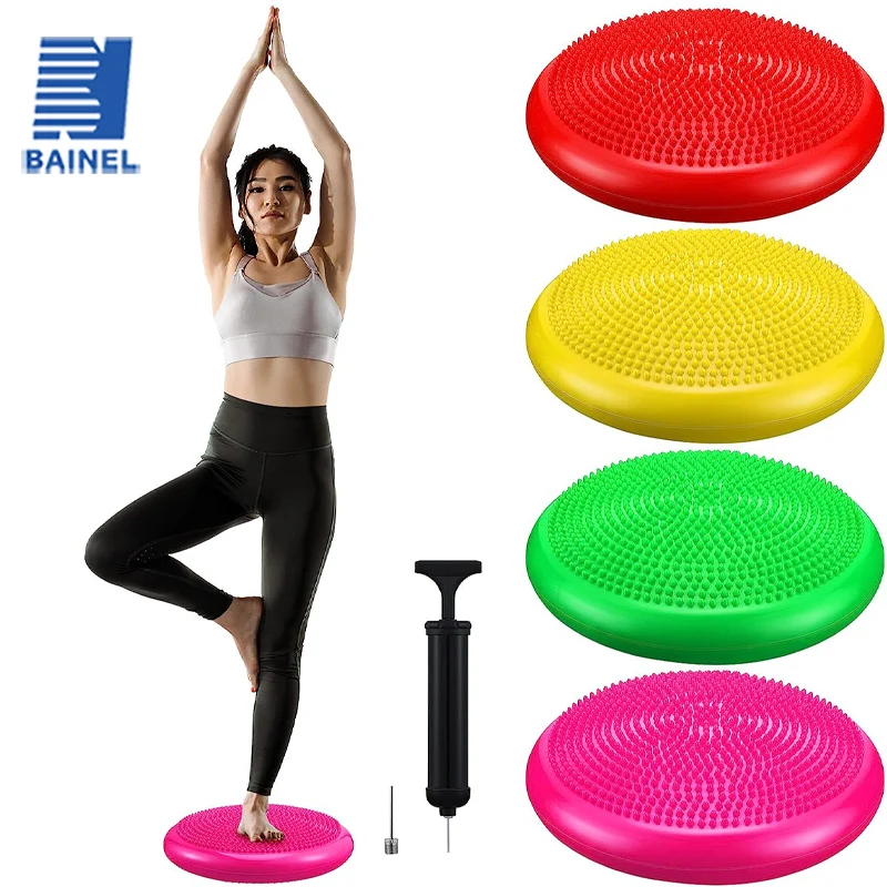

33cm Yoga Gym Inflatable Stability Wobble Balance Massage Pad Mat Disc Cushion Yoga Stability Balance Disc Cushion Yoga Ball