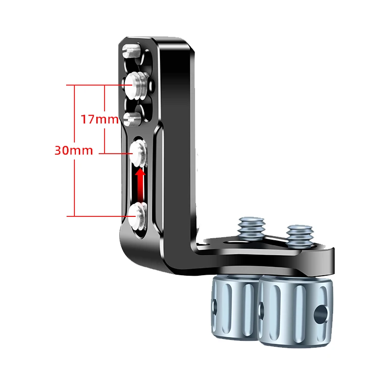 Dual 1/4" Handle Screw Quick Release Cold Shoe Mount Bracket for DJI Transmitter V Port Power Supply Holder Stand