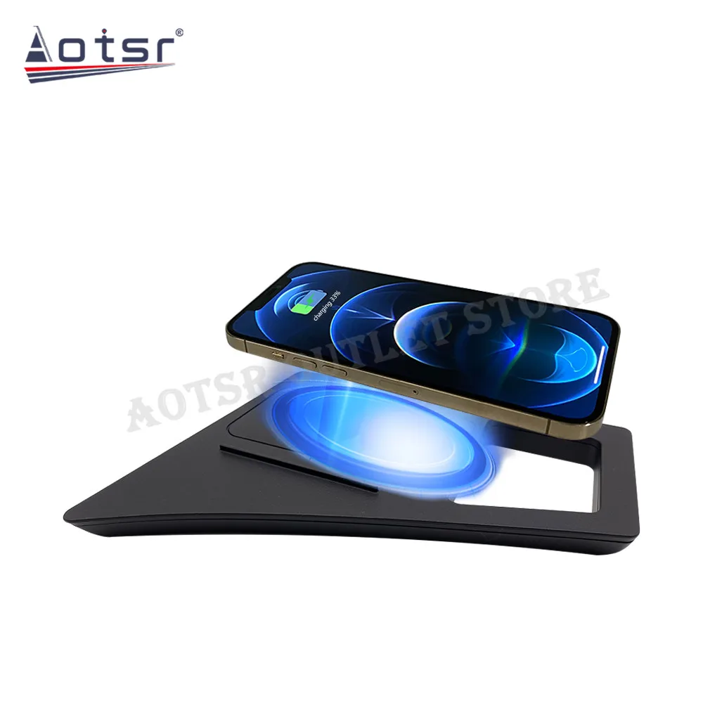 

QI автомобильное инфракрасное Быстрое беспроводное зарядное устройство для Audi Q7 2016 2017 2018 2019 автомобильное зарядное устройство аксессуары для телефона Интеллектуальный держатель приборной панели