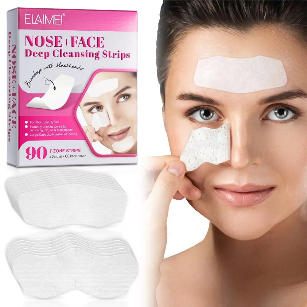

80/90Pcs T-Zone Nose Blackhead Remover Strips Blackhead Removal Deep Cleansing Nose Pore Strips For All Skin Type Beauty Tool