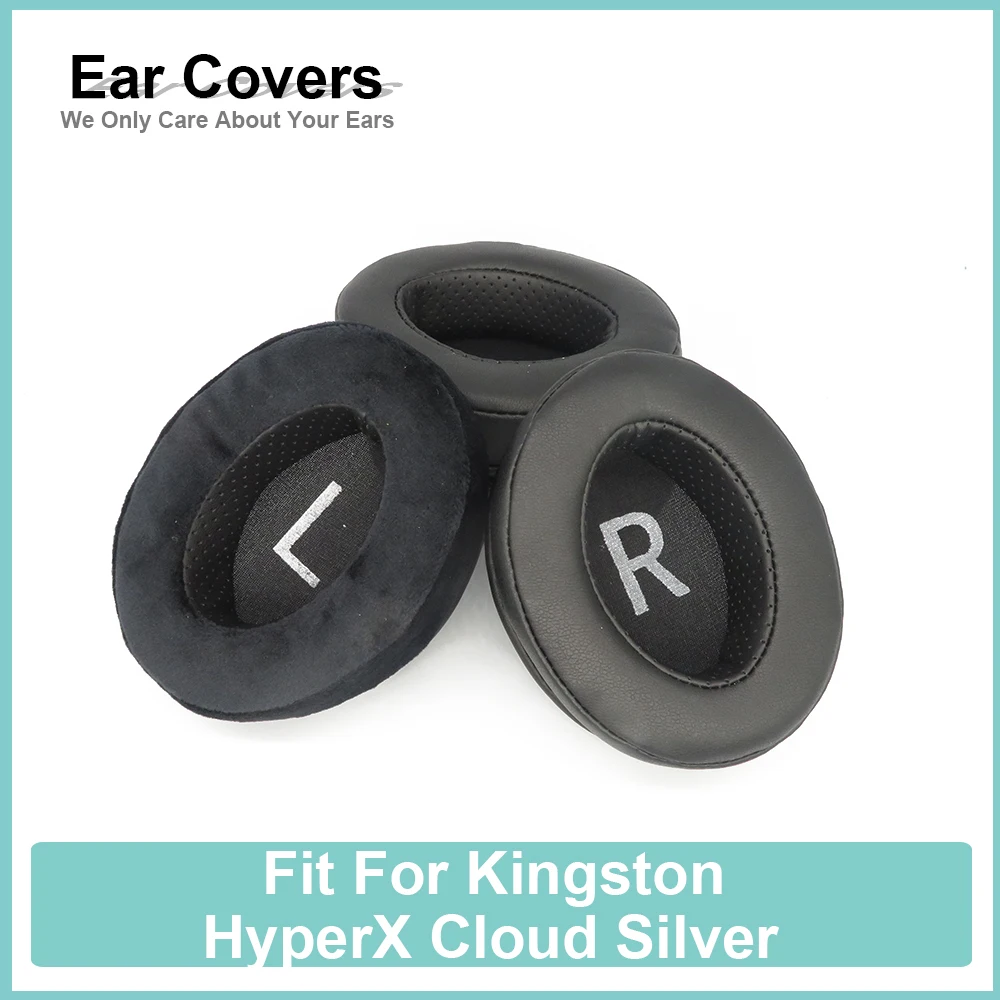 

Earpads For Kingston HyperX Cloud Silver Headphone Earcushions Protein Velour Sheepskin Pads Foam Ear Pads Black