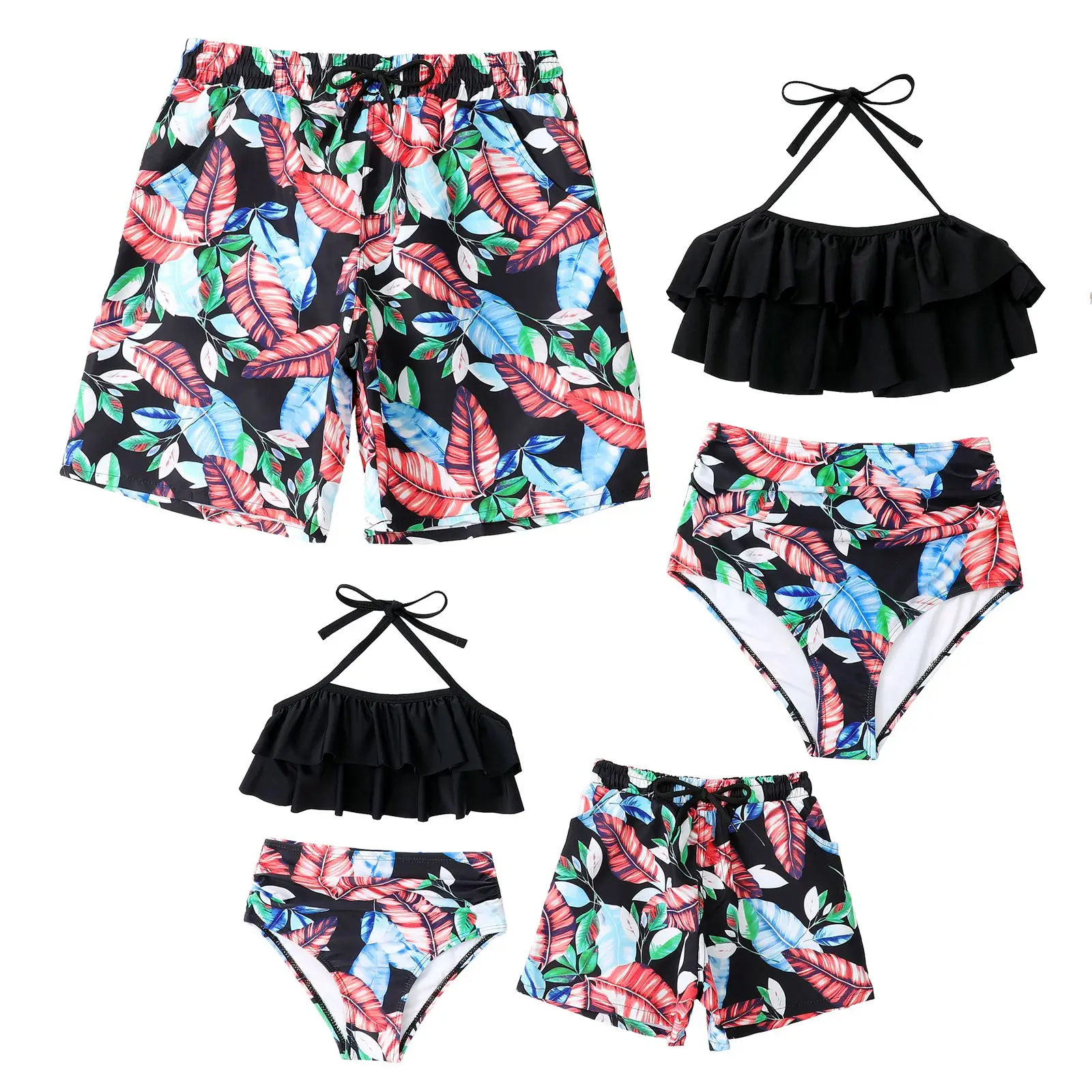 

Family Matching Outfit Swimwear Mother Daughter Father Son Trunks Swimsuit Girls Summer Swimming Bathing Suit Beachwear