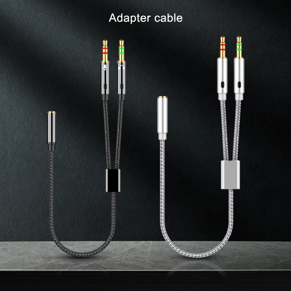 

Desktop Computer Headphone Adapter Cable Tear-resistant Portable HiFi 3 5mm Anti-corrosive Braided Cord Accessories
