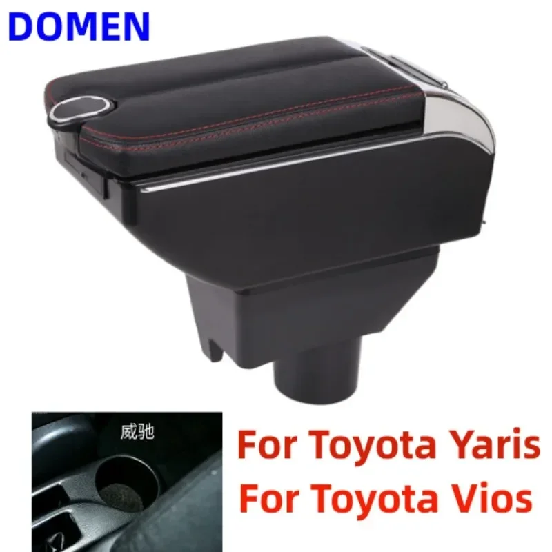 

Новинка для Toyota Vios для Toyota Yaris коробка для подлокотника центральный подлокотник модификация двухслойный USB зарядка