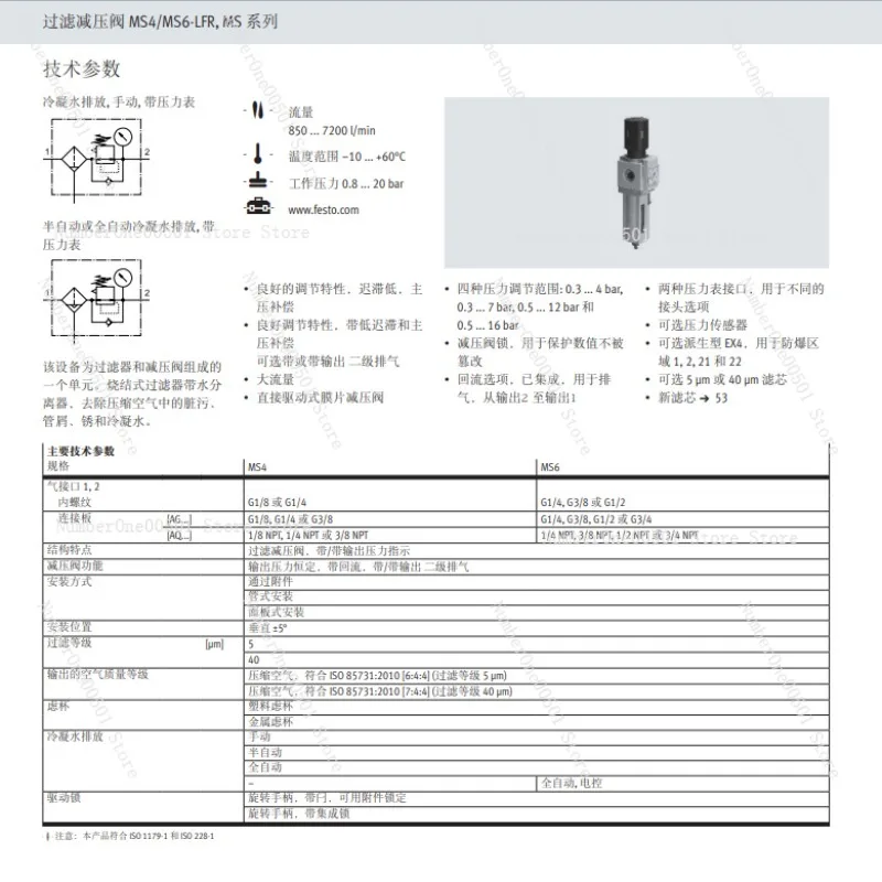 MS6-LFR-1/2-D7-E-U-V-RG-AS 526490 공압 에어 필터 레귤레이터 루브리케이터 유닛 FRU