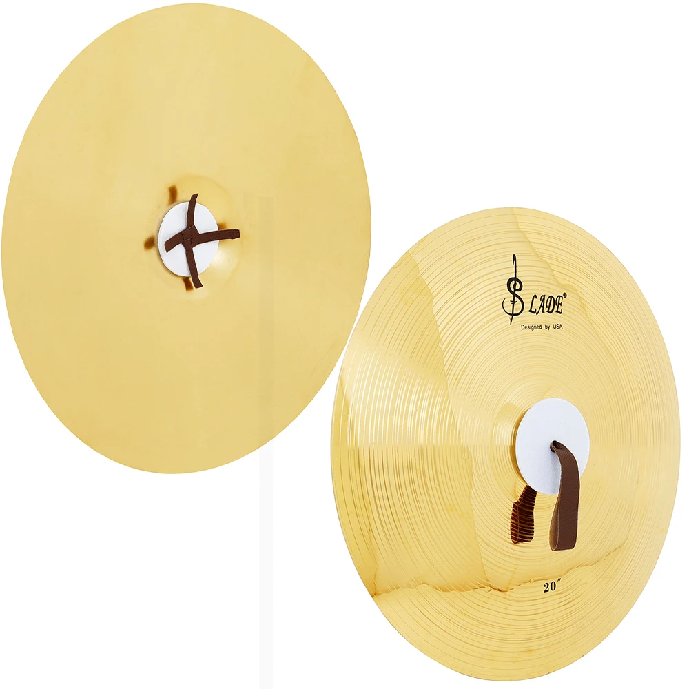 1 Pair Copper Cymbal Alloy Percussion Mount Cymbals Band Percussion Instrument with Finger Rope for Stage Party Musical Toys