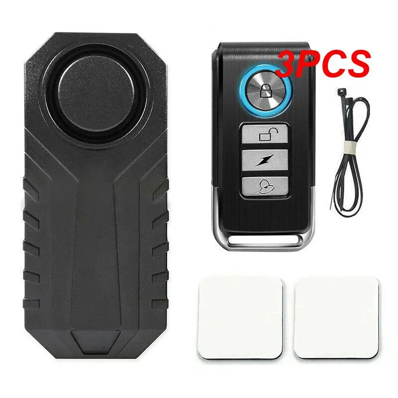 

3PCS Wireless Horn Alarm With Remote Control 113dB Waterproof Anti-theft Motorcycle Scooter Vibration Alarm Bike Accessories