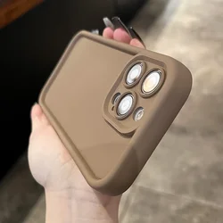 Silicone Case with Camera Lens and Screen Protector Cover - iPhone 12 Mini (Coffee)