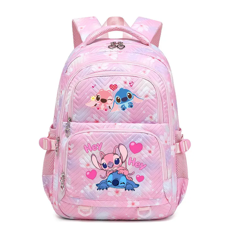 Lilo & Stitch Waterproof School Backpack for Girls – Cute Travel Bookbag pink