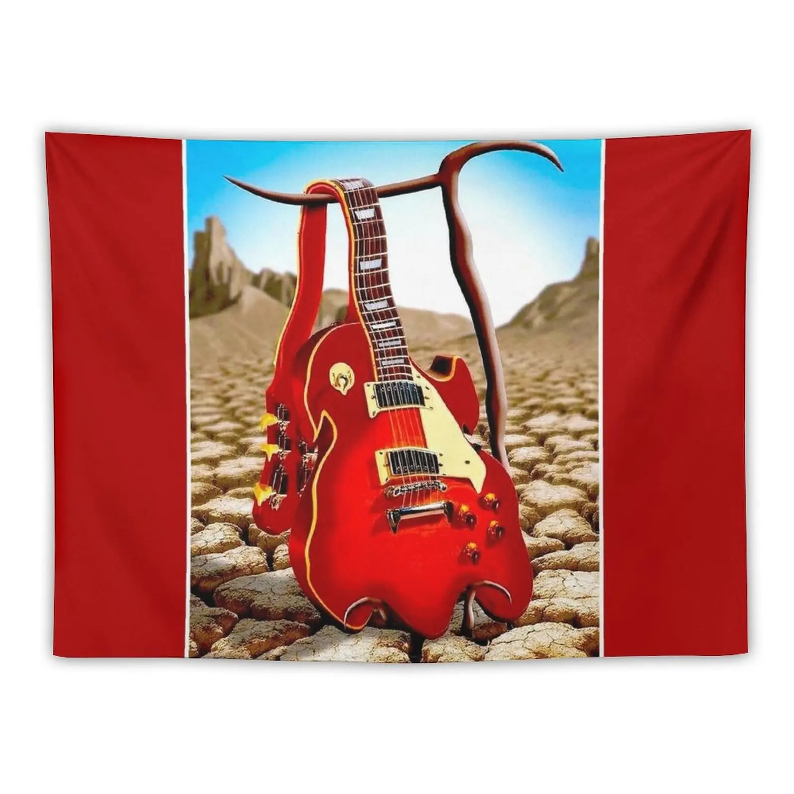 

MELTED GUITAR : Vintage AbstractDesert Print Tapestry Funny Tapestry Wall Hangings Decoration Decoration For Bedroom