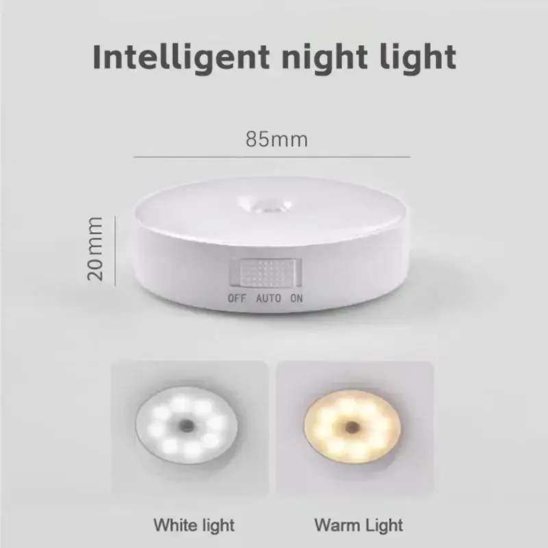 Smart Human Body Sensor LED Night Lamp Emergency Automatic Lighting USB Charging Wireless Magentic Suction Use Home Assistant