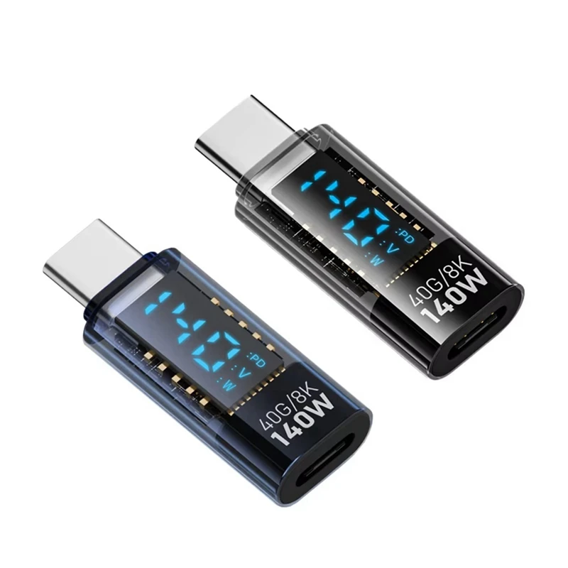 USB C Adapter LED Wattage Display 140W 40Gbps 8K USB C Extension PD3.1 Type Connector Type Power Meter Tester-Y96A